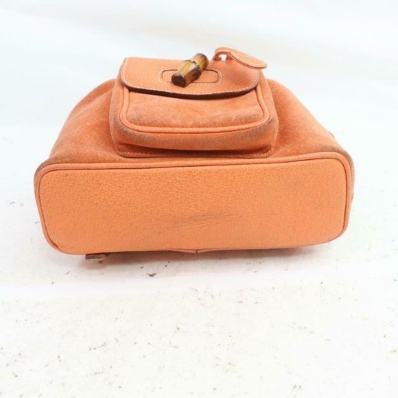 Gucci Orange Suede Bamboo Mini Backpack 855719 main image 12